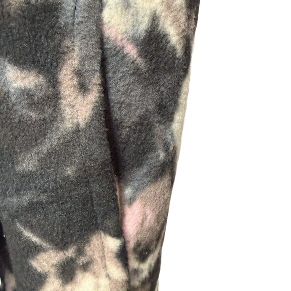 Cuddl Duds Long Fleece Cardigan Medium Gray Print Open Waterfall Duster Robe - Picture 9 of 9